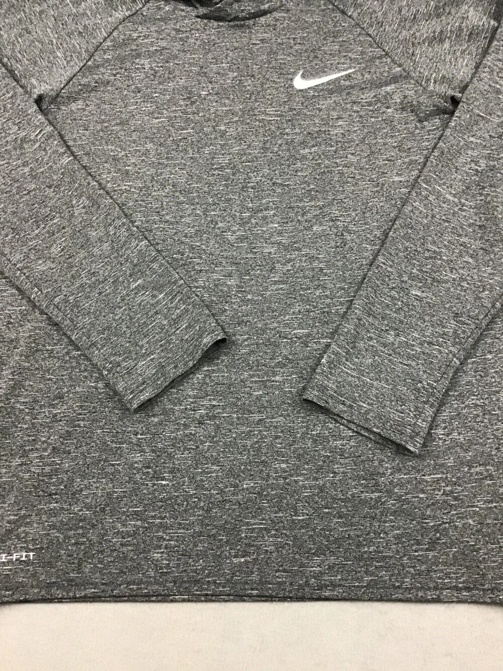 Nike Swim Shirt Men Small Gray Heather Long Sleeve Pullover Dri-FIT UPF 40+ Hood